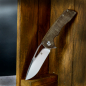 Preview: Kansept Knives "Low budget" Cryo Folder Knife with Micarta brown D2 steel flipper