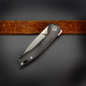 Preview: QSP knife Leopard Linerlock Folder with 14C28N steel and linen micarta black