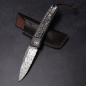 Preview: Rinkhals Arno Bernard Knives - Slipjoint titanium pocket knife damaststeel with kudu bone brown