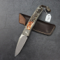 Preview: 23-139 Exhibit Rinkhals - Arno Bernard Knives - Slipjoint Titanium Pocketknife RWL34 with scales Kudu bone orange/brown