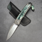 Preview: 24-070 Exhibit Rinkhals - Arno Bernard Knives - Slipjoint Titanium Pocketknife RWL34 with scales Kudu bone green