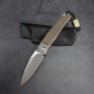 Preview: Erstmalig Rinkhals - Arno Bernard Knives - Titan Slipjoint Taschenmesser mit Micarta OD green