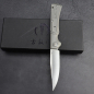 Preview: SK-X Slipjoint Taschenmesser - CPM20CV Stahl satin Handfinish full Titan - Inlay Version ohne Inlay - Hohlschliff