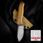 Preview: MDK - SK01 Neckknife Micarta gold brown incl. Necknife - Kydex sheath SB1 steel