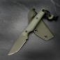 Preview: SK07-​EDC knife Ceracote olive SB1 and MDK Kydex in Nato green removable handle G10 olive