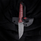 Preview: SK07-EDC Special Edition made of O1 steel with burgundy G10 grip scales and black liner