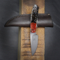 Preview: Squirrel - Arno Bernard Knives EDC knife with 2 colored Kudu bone handle orange/brown