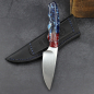 Preview: Squirrel - Arno Bernard Knives EDC Messer mit 2 farbigen Kudu Knochengriff rot/blau