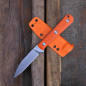Preview: Swayback Fixed - JE. Made Knives G10 orange 12C27 steel stonewashed EDC knife