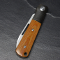 Preview: JE made Barlow Taschenmesser 2022 Hand jigged Titan Bolster M390 Stahl mit Micarta Slipjoint Messer
