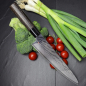 Preview: Tojiro Sippu Black Chef knife Damast 63-​Lagen mit Griff aus gebrannter Kastanie 210mm