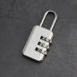 Preview: Combination lock - padlock with 3-digit number code zinc silver