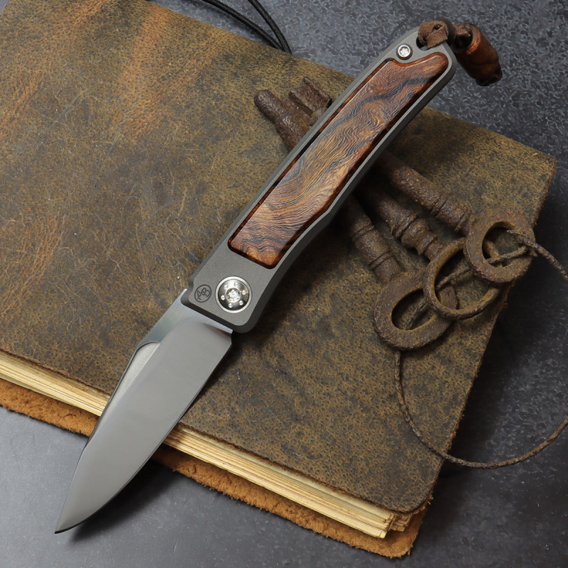 Arno Bernard Knives Rinkhals Titan Fuller Taschenmesser Ironwood RWL34 Half stop - 25/045