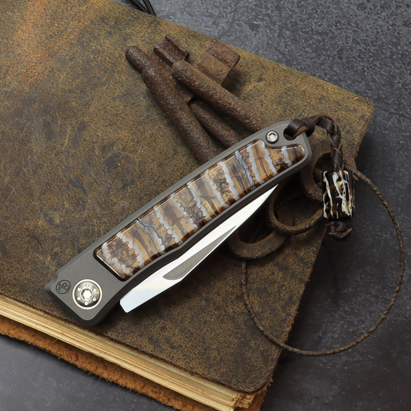 25/046 Rinkhals - Arno Bernard Knives - RWL 34 titanium slipjoint pocket knife with mammoth molar