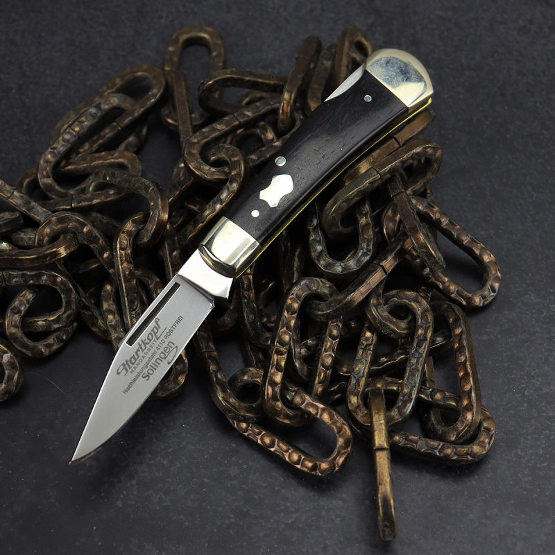 Hartkopf Taschenmesser mit Backlock und Ebenholz