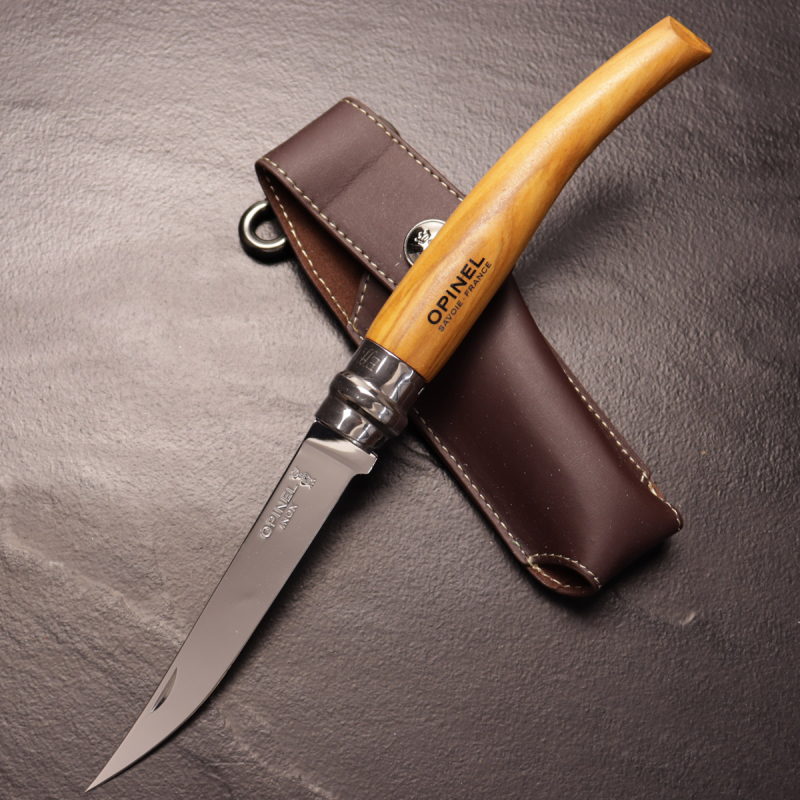 Opinel Set Slim-Line Gr 10 Olivenholz Taschenmesser in Geschenkbox