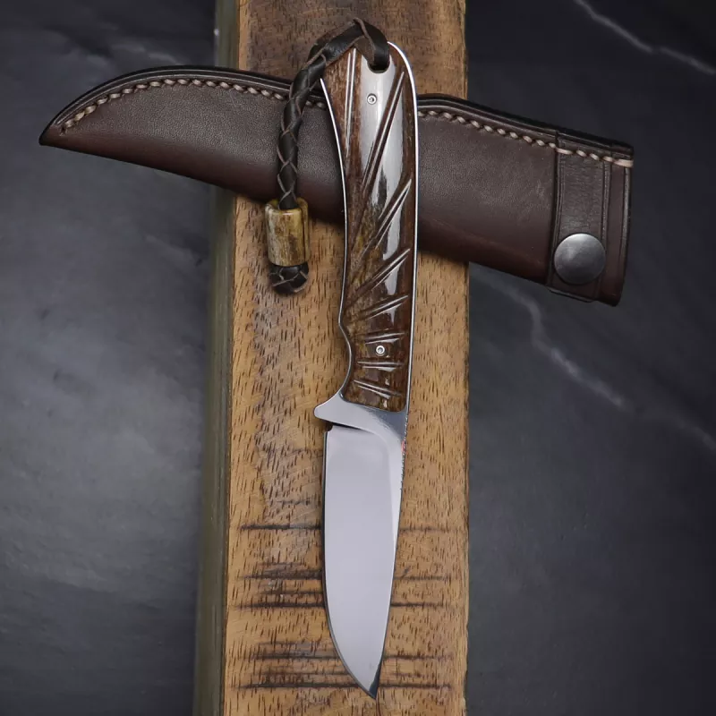 Rarity - Arno Bernard Knives Badger hunting knife with giraffe bone and Böhler N690 steel
