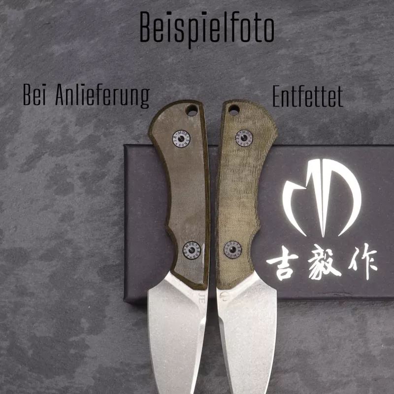 SK09 - Micarta olive handle version with Kydex/leather steel Sandvik-14C28 EDC knife 2. Run