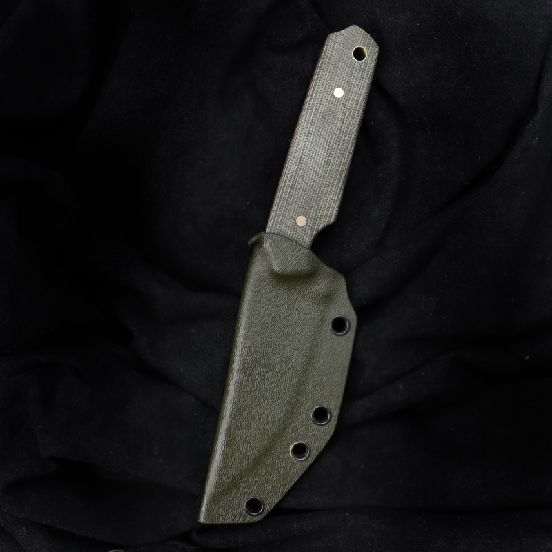 Special - Steffen Bender Custom EDC knife Niolux steel with green Micarta + MDK Kydex Nato green