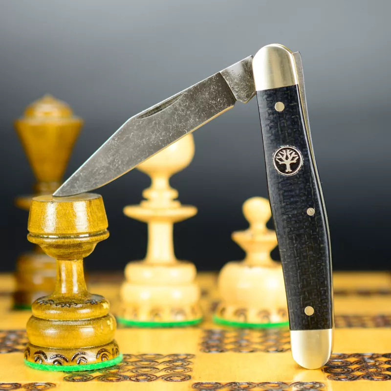 Classic stockman pocket knife from Böker with jute micarta as handle and O1 steel