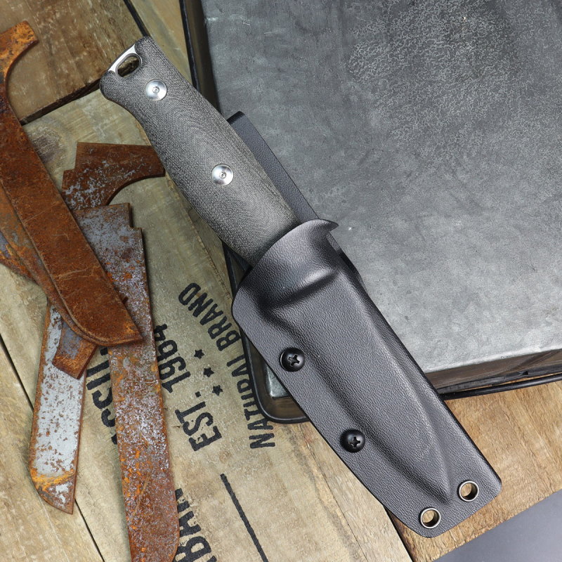 JE made Knives modernes Bushcraft Messer Scandi 12C27 Stahl