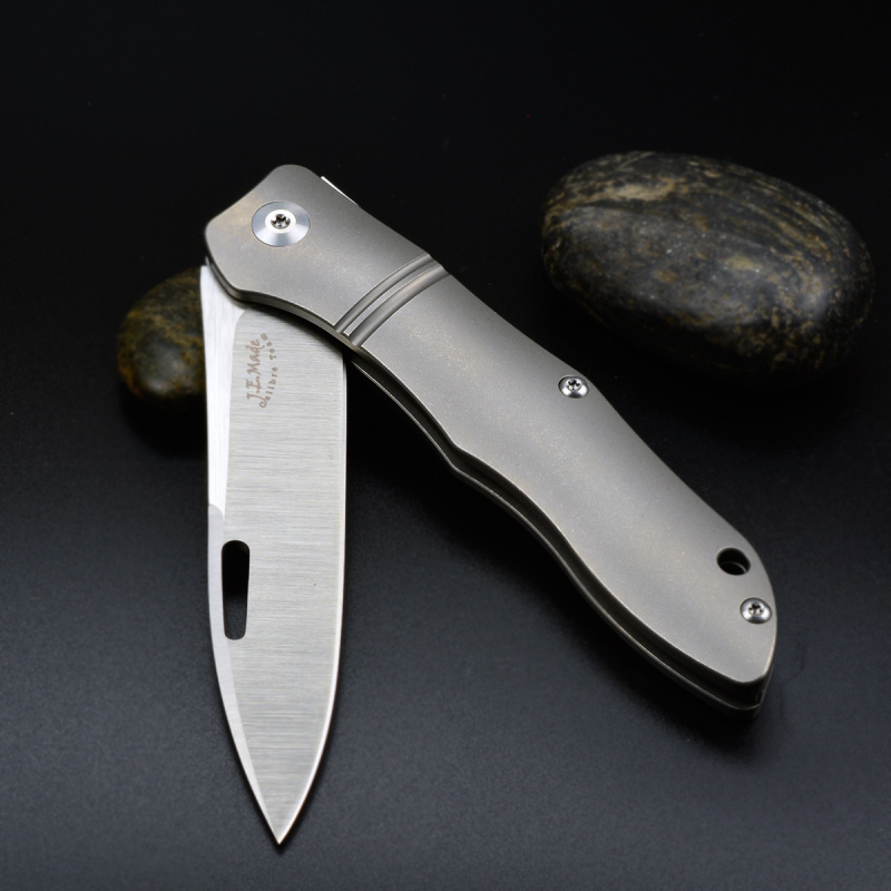 J.E. Made Knives Firefly CPM-S35VN Titan per Hand satiniert