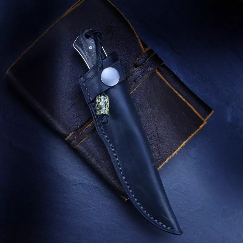 Marmoset - Arno Bernard Knives - EDC knife N690 with Cmascus Carbon