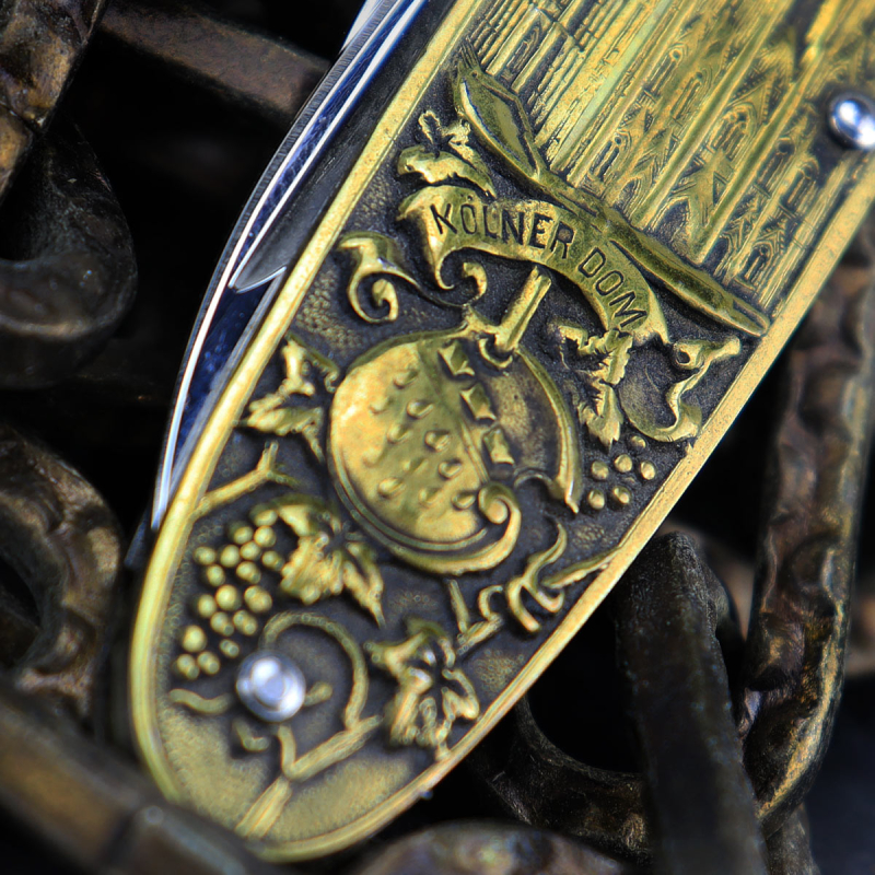 Absolut Selten - Schlieper Taschenmesser aus Solingen mit Prägeschalung "Kölner Dom"