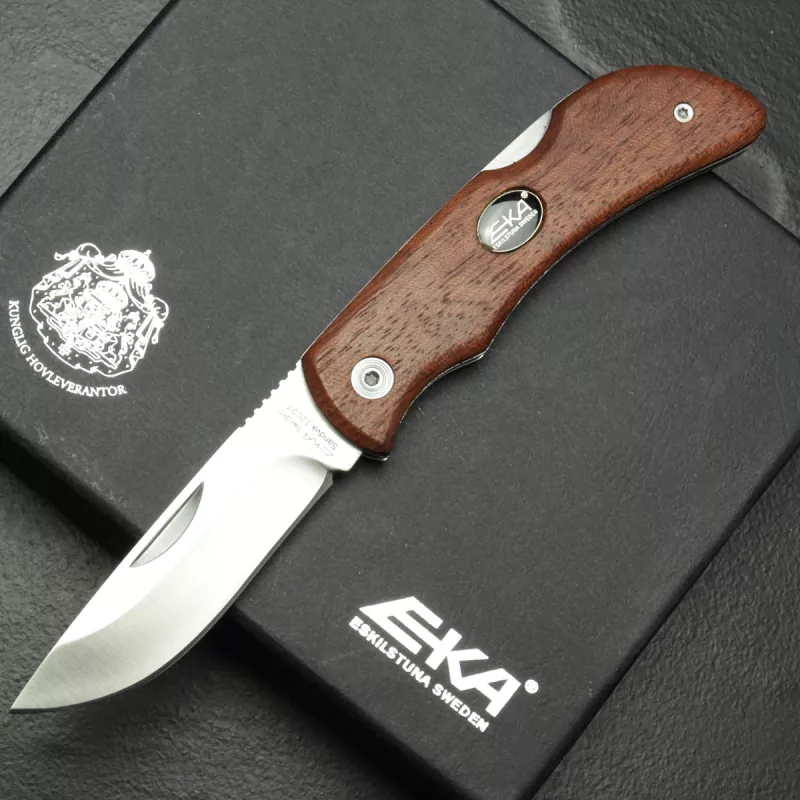 Sale - EKA knife 12C27 steel with backlock and bubinga wood pocket knife