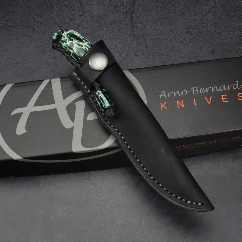 Fin & Feather by Arno Bernard Knives with stabilized kudu bone green