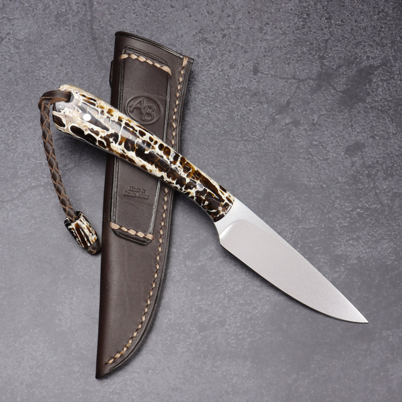 Arno Bernard Fin & Fur EDC knife with brown kudu bone handle