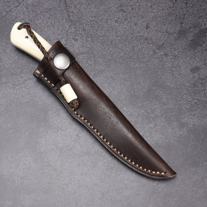 Fin & Fur with warthog tusk incl. high-quality leather sheath EDC knife with N690 steel