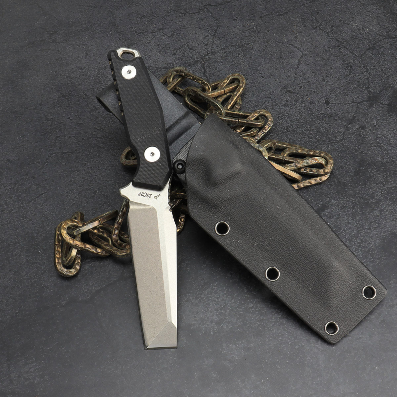 JE made Knives Flad Head - Stahl 12C27 mit Kydex und Gürtelhalter