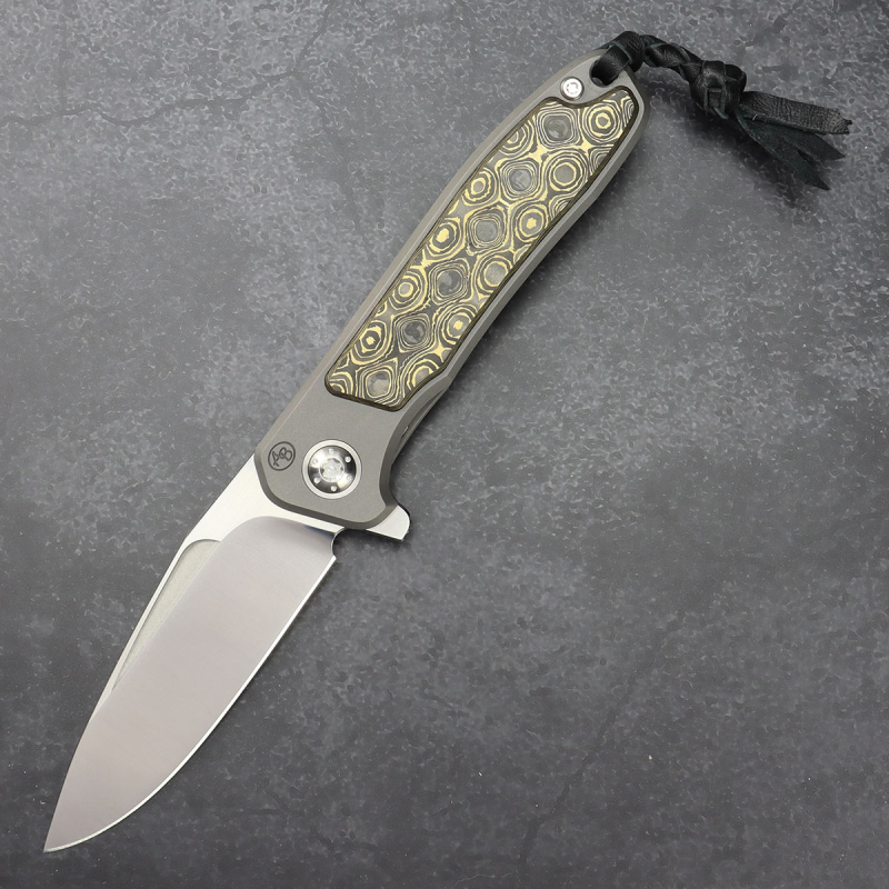 Arno Bernard Knives - Fuller iMamba titanium knife / folder with blade made of RWL-​34 steel and carbon UNI Gold