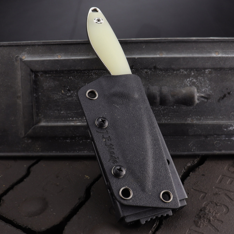 JE made Knives PIKE forum knife CPM-S35VN Steel G10 Jade + 2x Kydex + belt adapter
