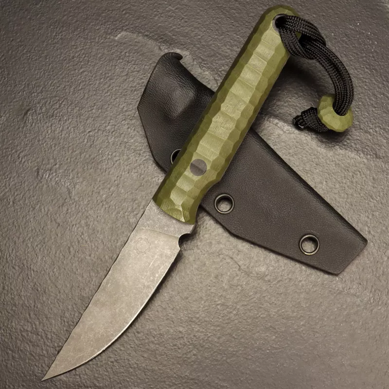 Forge Works - Gentleman - EDC Messer mit 3mm AEB-L Stahl und Griff aus G10 in OD green
