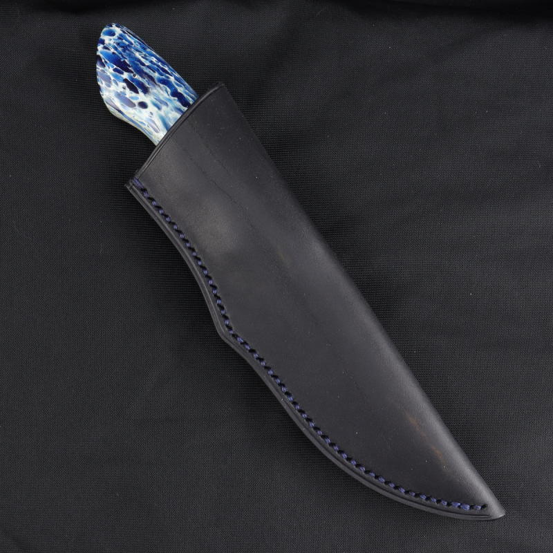 Arno Bernard Knives "Great White" with kudu bone dyed blue and N690 steel
