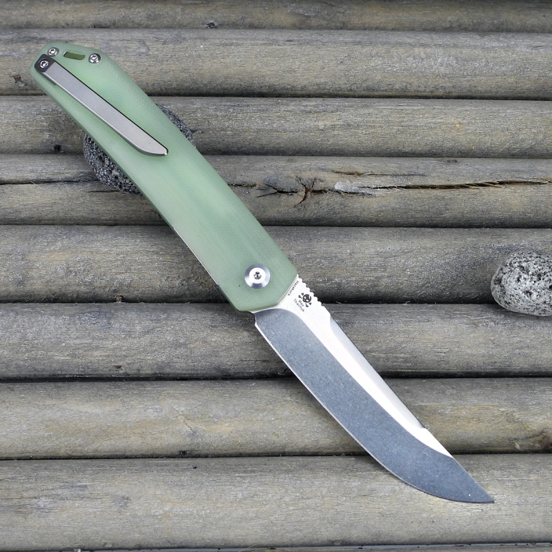 Kansept Hazakura natural G10 Stahl 154CM Frontflipper Messer Design von Max Tkachuk