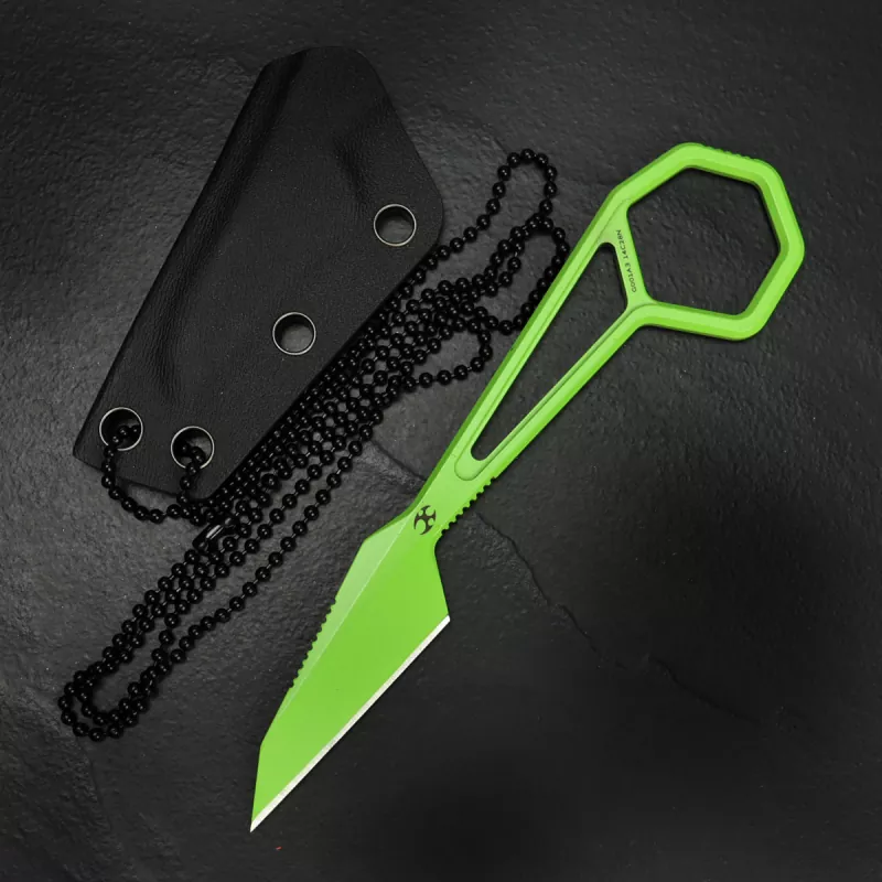 Kansept HEX great EDC tool knife made of 14C28 steel neon green according to the design by Ostap Hel