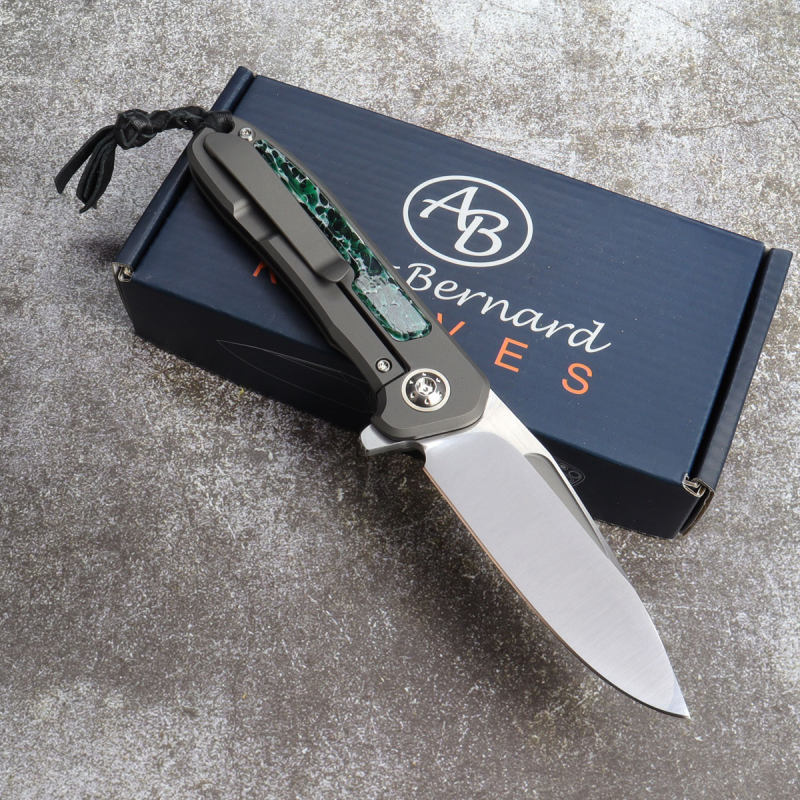 Folder Fuller Arno Bernard Knives iMamba Kudu Knochen grün + Titangriff RWL-34 - Framelock