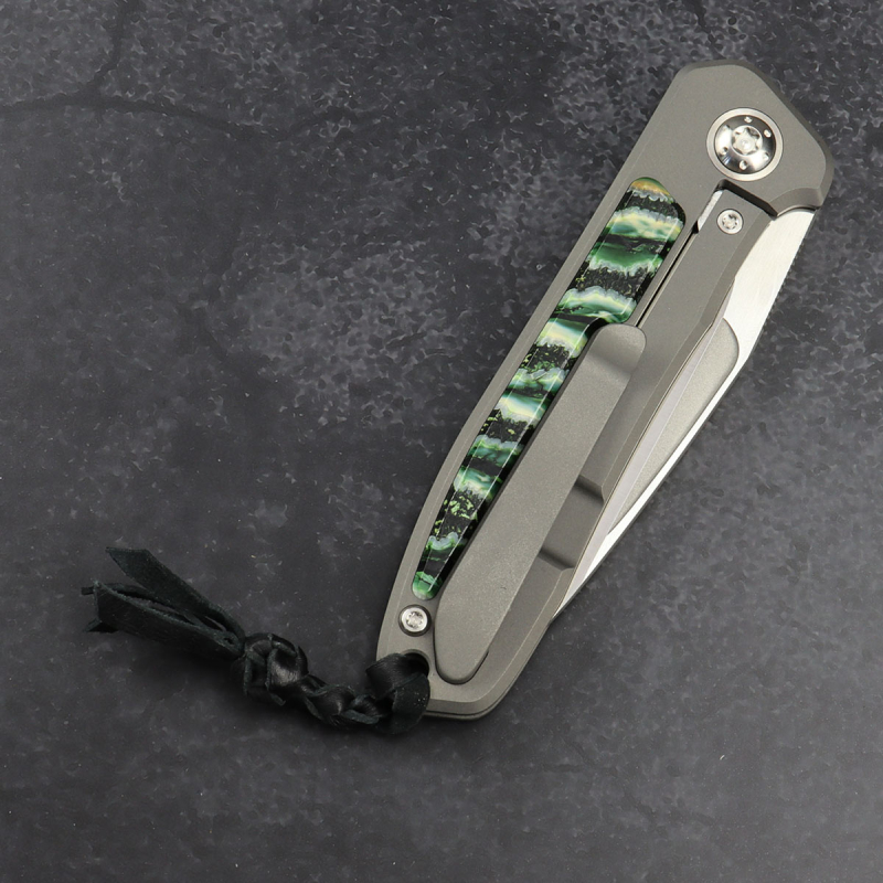 24-187 German Edition fuller - Arno Bernard Knives iMamba RWL-34 mammoth molar green titanium