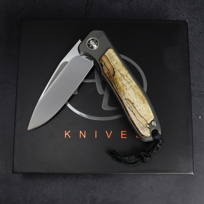 iMamba Folder Knife Arno Bernard Knives | Fuller | Burl Maple | Titanium Handle RWL-34 | Washer German Edition - 24/506