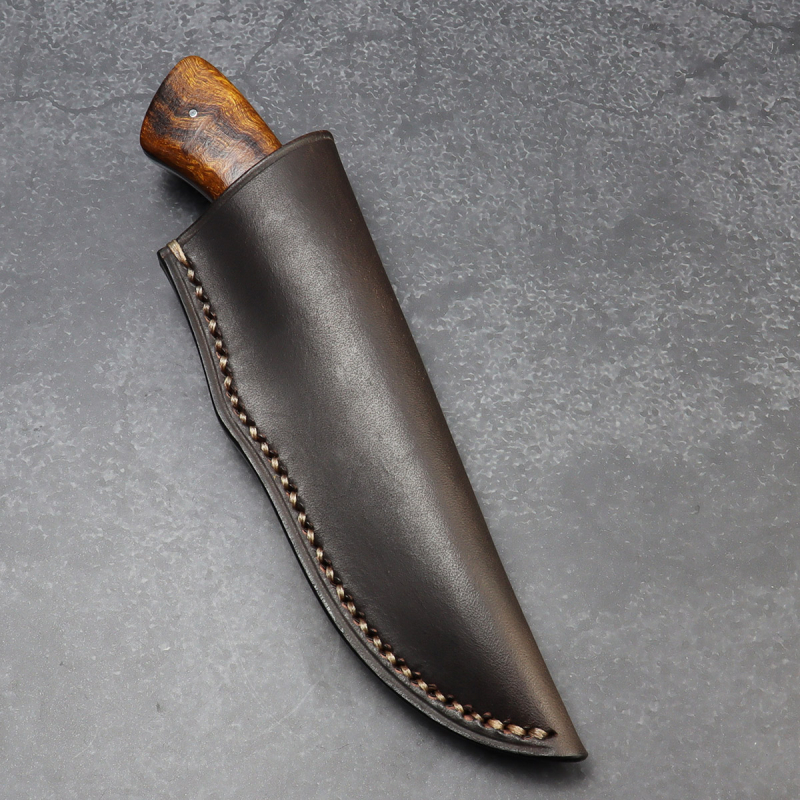 Gecko Ironwood by Arno Bernard Knives with N690 steel EDC knife with leather sheath - first time