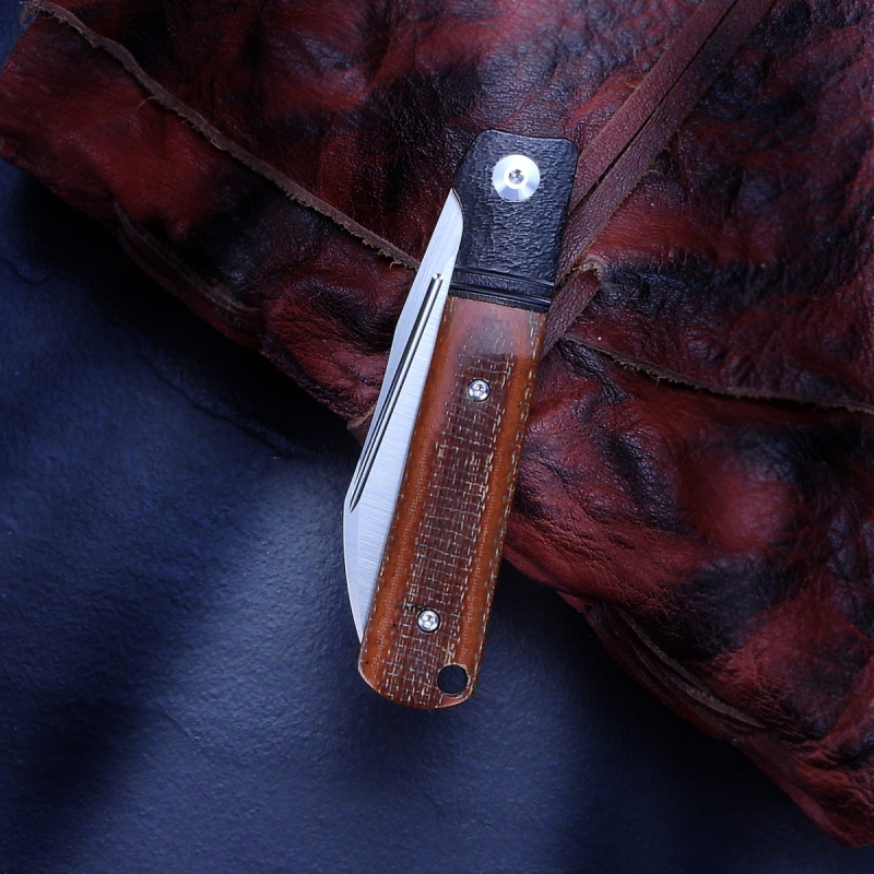 Lambfoot Micarta - J.E. Made Knives Slipjoint Taschenmesser M390 Stahl und Titan