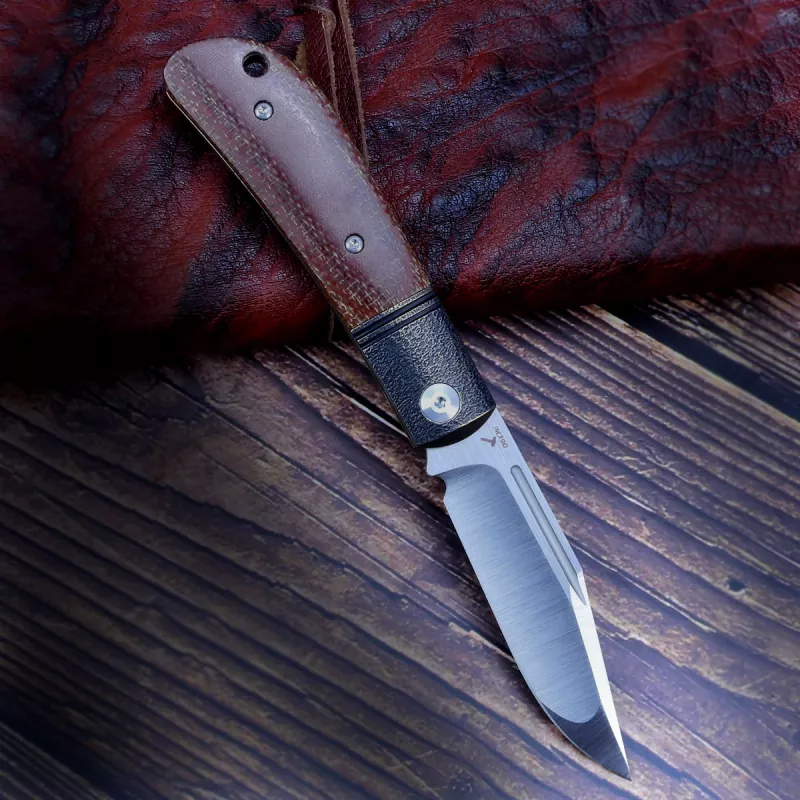 J.E. Made Knives - Lanny´s Clip IV Micarta M390 Stahl SlipjointTaschenmesser mit partiellem Schliff