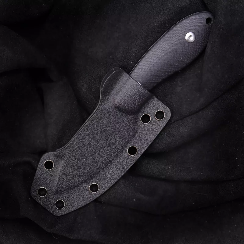 JE made knives Mini-Q Sandvik 12C27 All black - G10 black