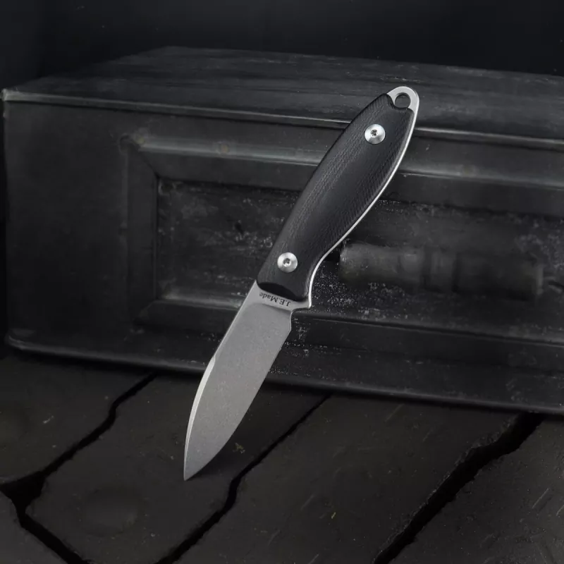 JE made Knives Fixed Messer Sunshine-IV G10 Black Stahl 12C27 - 3 Finger Messer