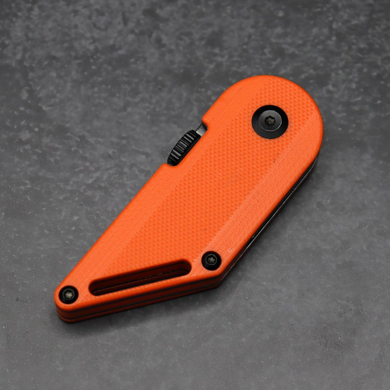 Sale - Small Kansept Dash black stonewashed 154CM steel G10 orange - one-handed