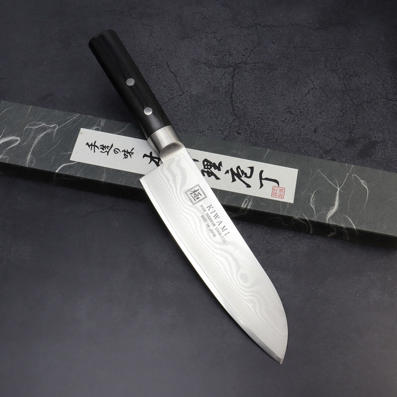 Kiwami Kochmesser 33 Lagen Damast Santoku 185mm