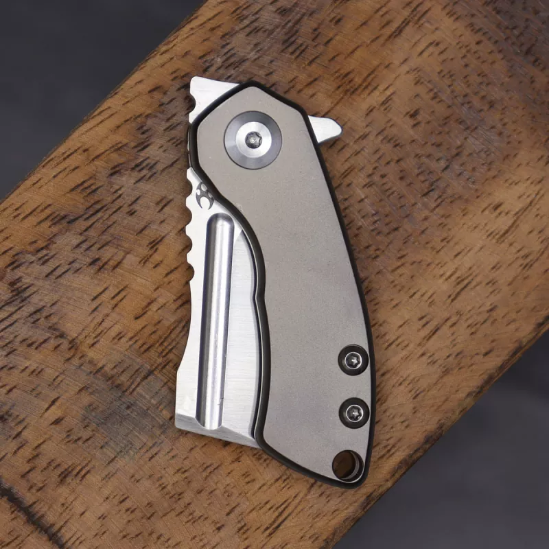Kansept Korvid Mini full titanium knife bronze anodized with CPM-S35Vn blade designed by Koch Tools